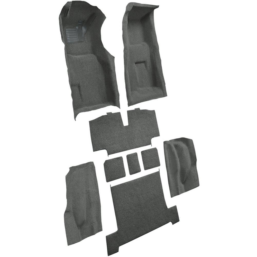 1969-70 Chevrolet Corvette 4-Speed Complete Molded Carpet Set w/ Heel Pad & Toe Pad Loop Gunmetal Gray