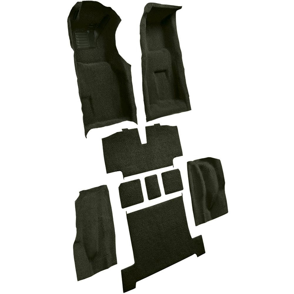 1970 Chevrolet Corvette 4-Speed Complete Molded Carpet Set w/ Heel Pad Loop Dark Olive Green