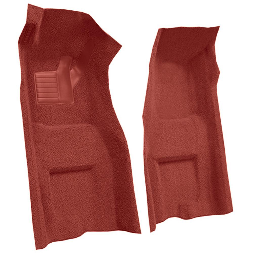 1969-70 Chevrolet Corvette Automatic Front Molded Carpet Set w/ Heel Pad & Toe Pad Loop Red