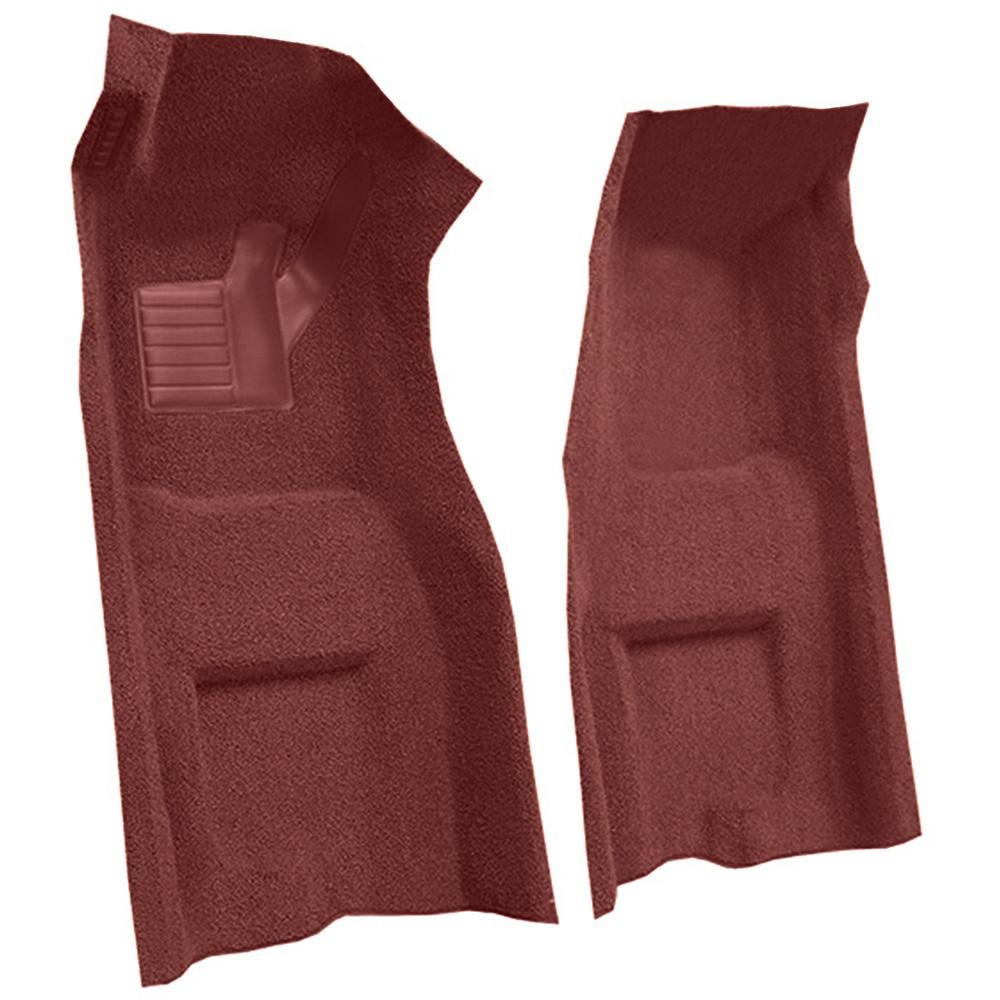 1970 Chevrolet Corvette Automatic Front Molded Carpet Set w/ Heel Pad Loop Maroon