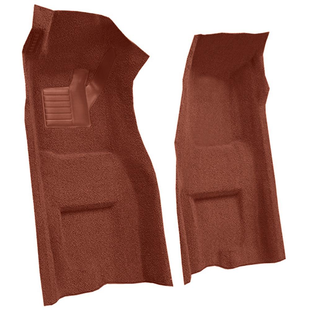 1970 Chevrolet Corvette Automatic Front Molded Carpet Set w/ Heel Pad Loop Burnt Orange