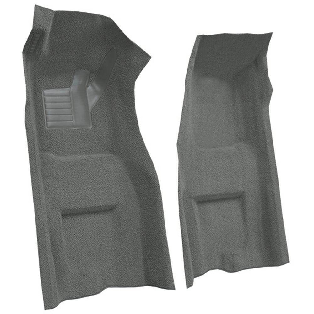 1969-70 Chevrolet Corvette Automatic Front Molded Carpet Set w/ Heel Pad & Toe Pad Loop Gunmetal Gray