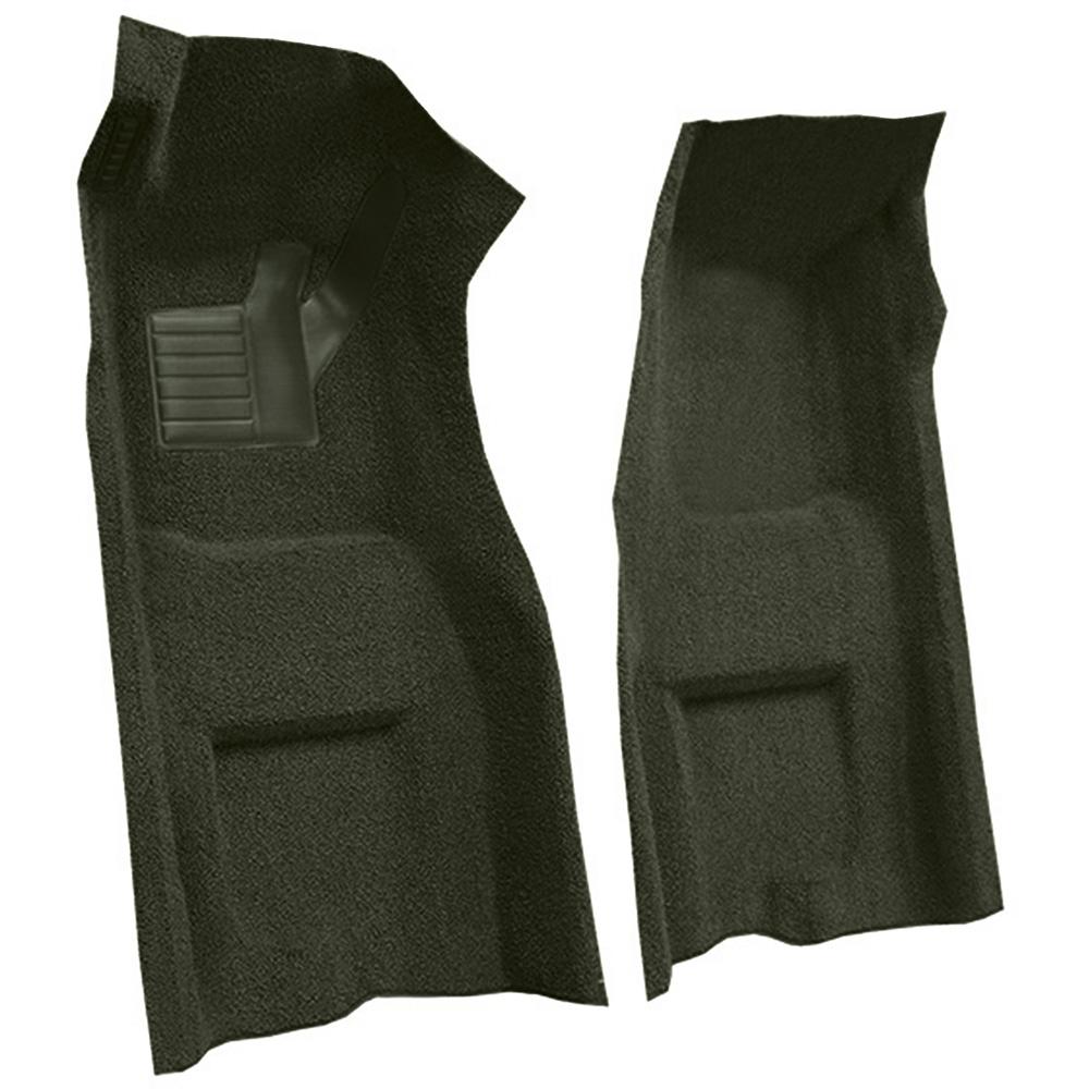 1970 Chevrolet Corvette Automatic Front Molded Carpet Set w/ Heel Pad Loop Dark Olive Green