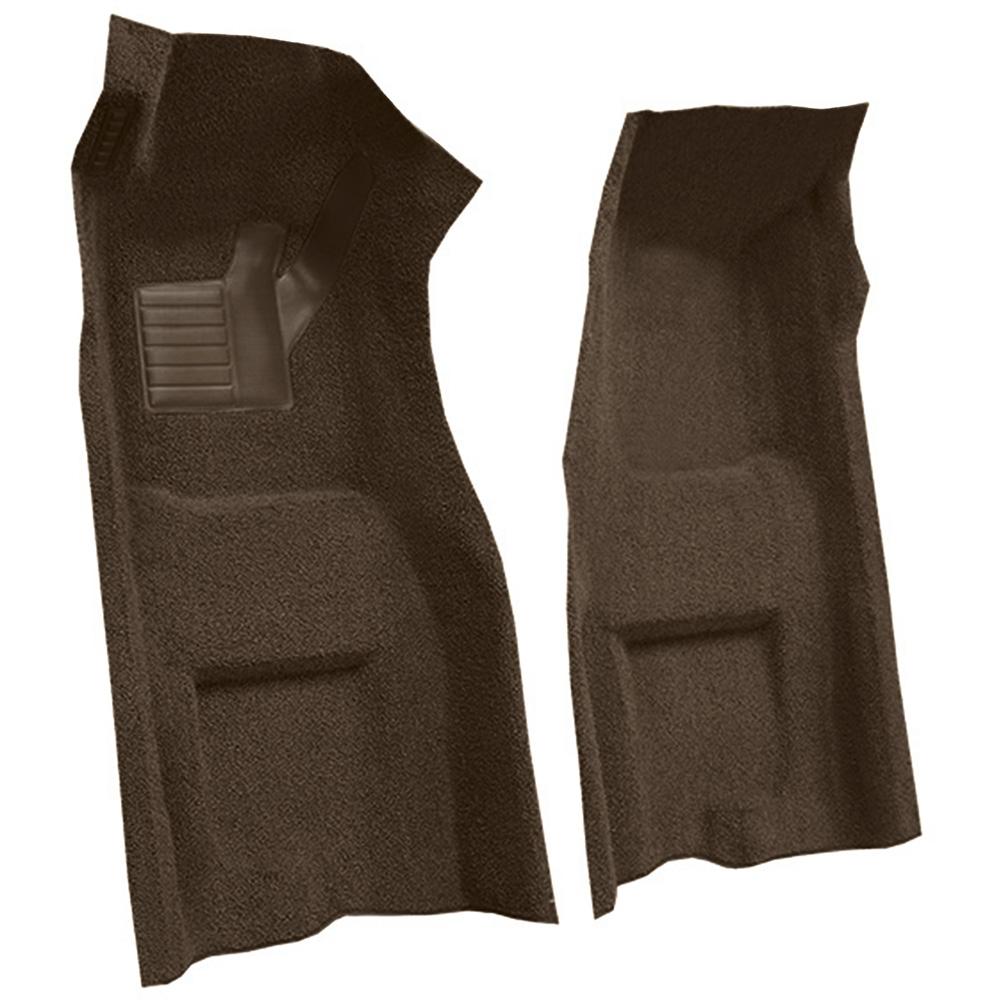 1970 Chevrolet Corvette Automatic Front Molded Carpet Set w/ Heel Pad Loop Dark Brown