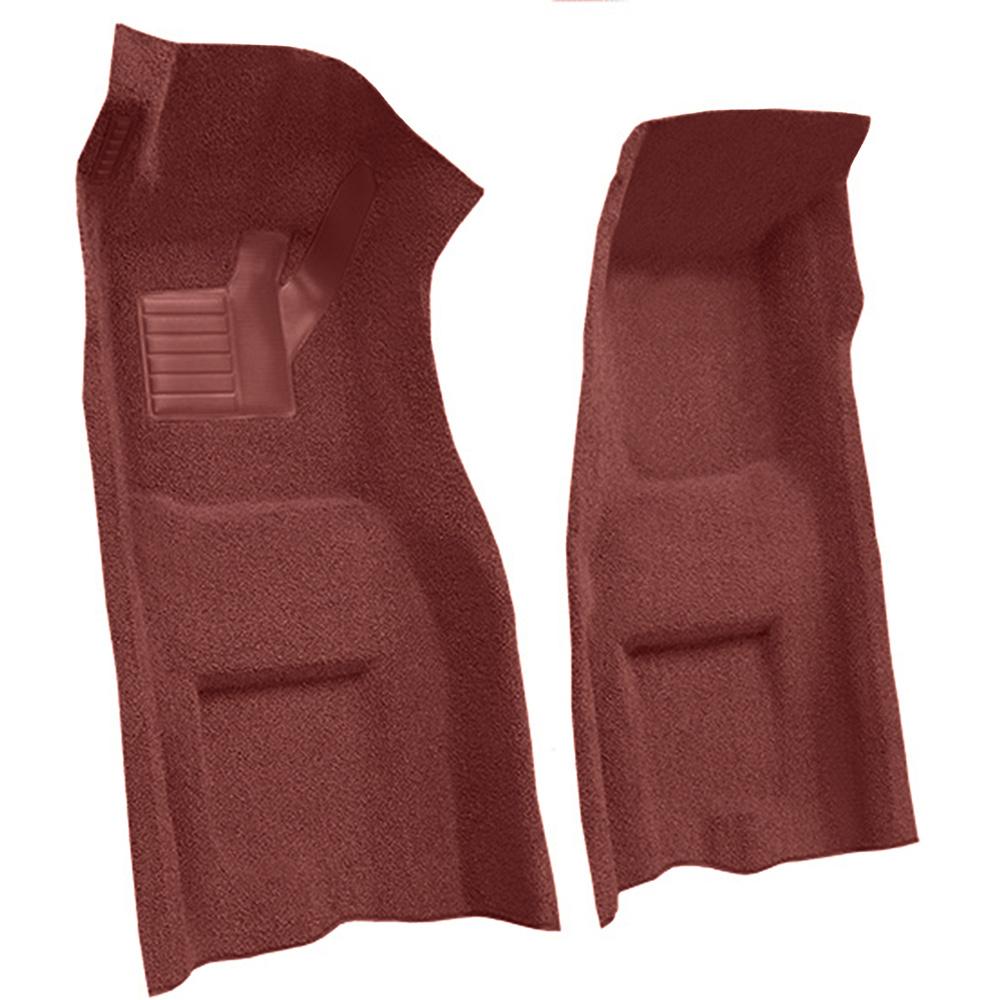 1970 Chevrolet Corvette 4-Speed Front Molded Carpet Set w/ Heel Pad Loop Maroon