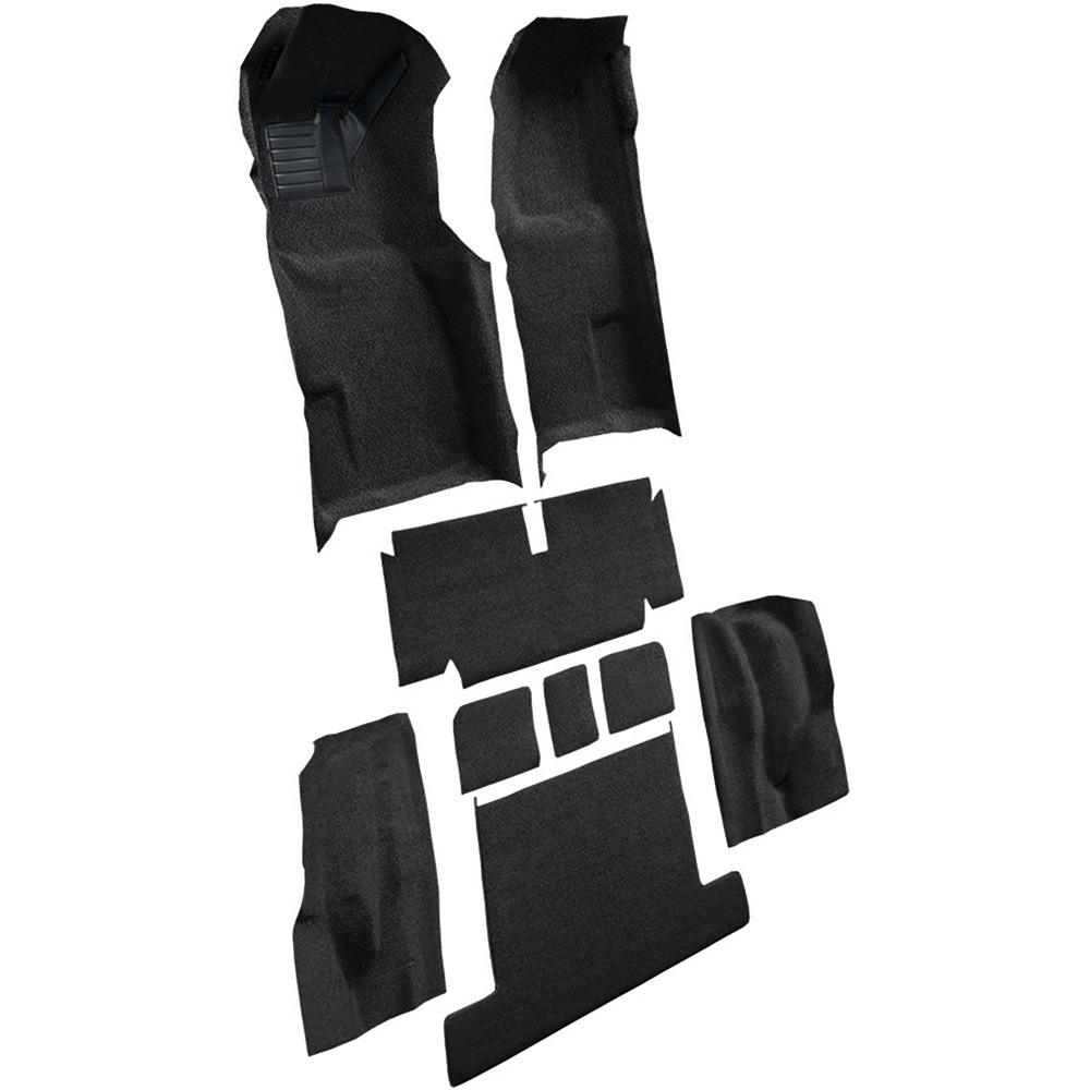 1971-75 Chevrolet Corvette Coupe Automatic Complete Molded Carpet Set w/ Heel Pad Loop Black