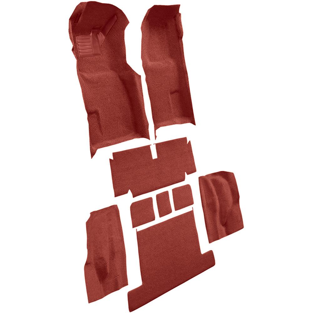 1971-75 Chevrolet Corvette Coupe Automatic Complete Molded Carpet Set w/ Heel Pad Loop Red