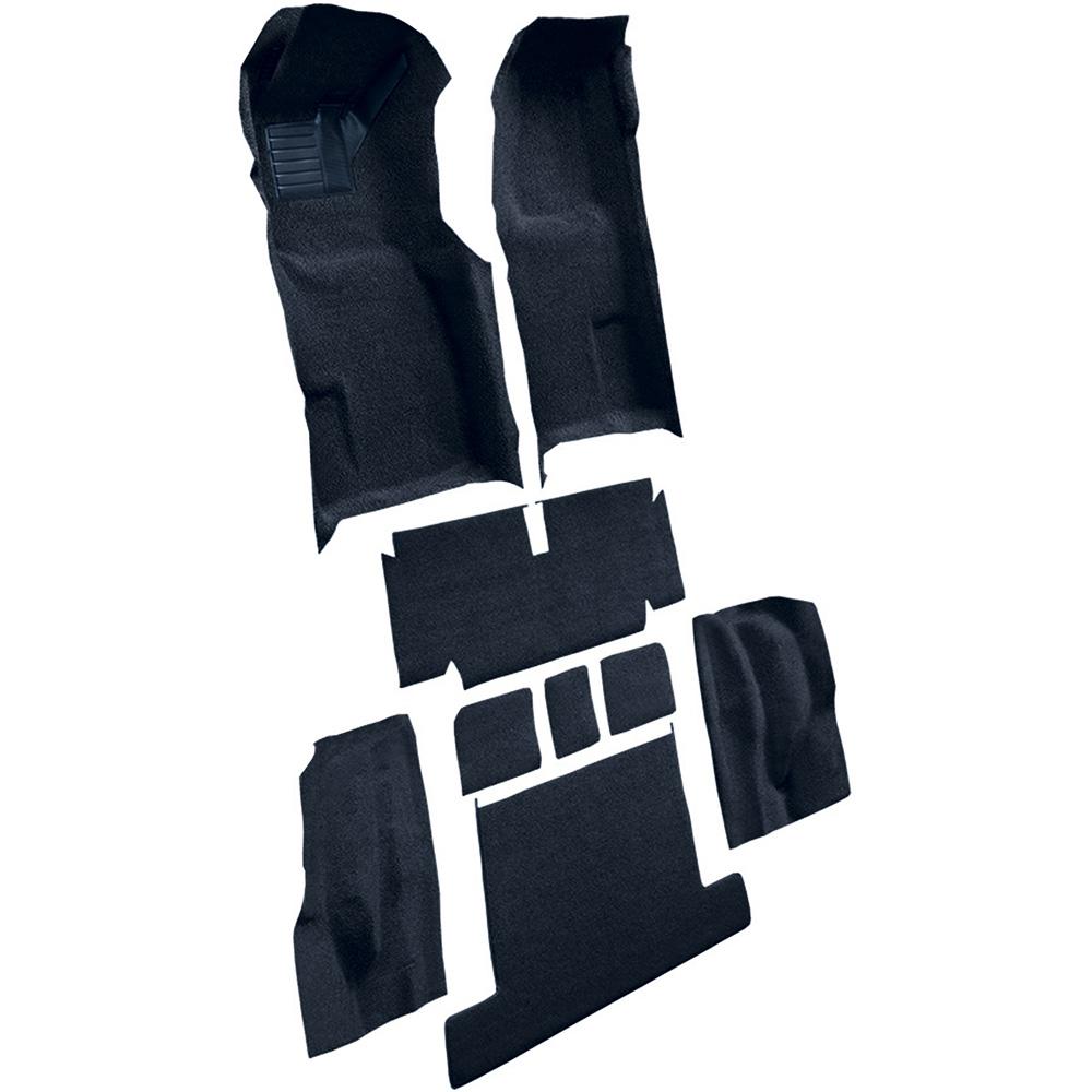 1971-75 Chevrolet Corvette Coupe Automatic Complete Molded Carpet Set w/ Heel Pad Loop Dark Blue
