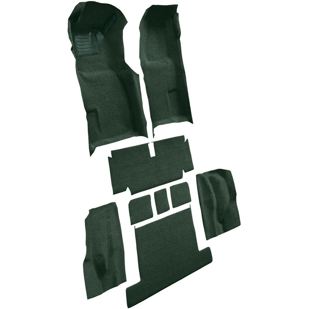 1971-75 Chevrolet Corvette Coupe Automatic Complete Molded Carpet Set w/ Heel Pad Loop Dark Green