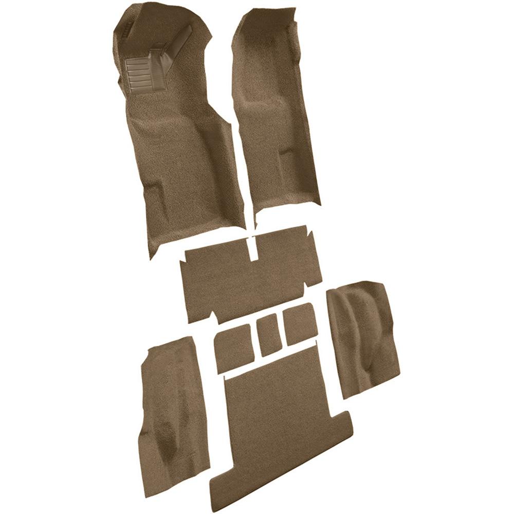 1971-75 Chevrolet Corvette Coupe Automatic Complete Molded Carpet Set w/ Heel Pad Loop Medium Saddle