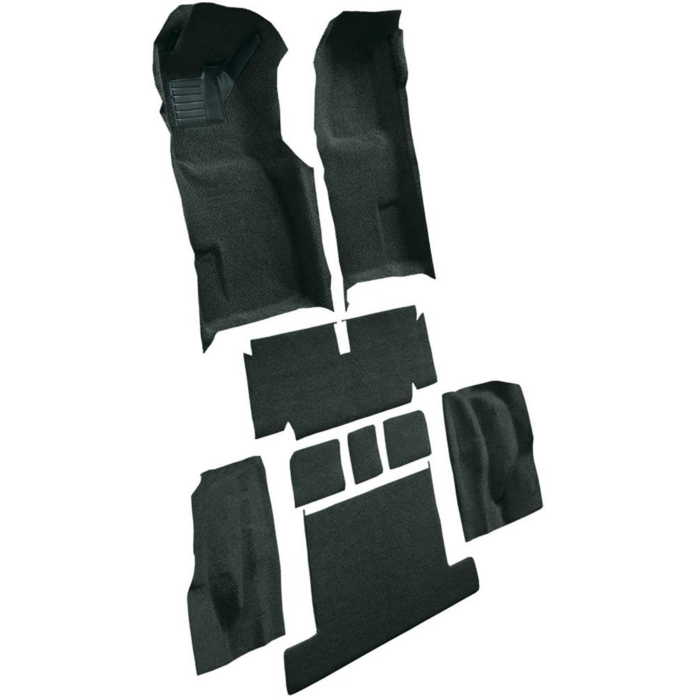 1971-75 Chevrolet Corvette Coupe Automatic Complete Molded Carpet Set w/ Heel Pad Loop Blue Green