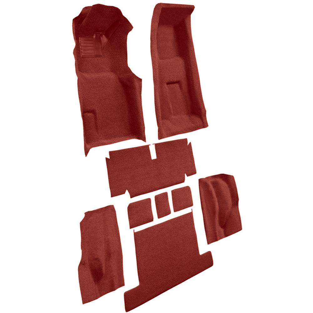 1971-75 Chevrolet Corvette Coupe 4-Speed Complete Molded Carpet Set w/ Heel Pad Loop Red