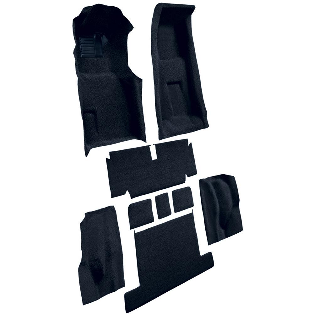 1971-75 Chevrolet Corvette Coupe 4-Speed Complete Molded Carpet Set w/ Heel Pad Loop Dark Blue