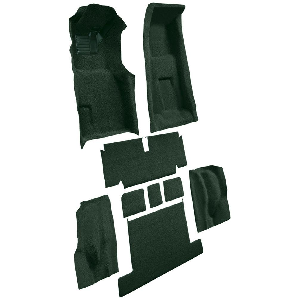 1971-75 Chevrolet Corvette Coupe 4-Speed Complete Molded Carpet Set w/ Heel Pad Loop Dark Green