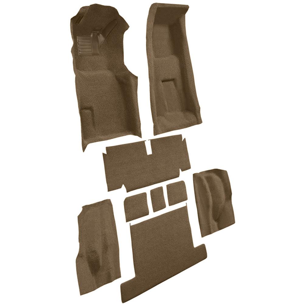 1971-75 Chevrolet Corvette Coupe 4-Speed Complete Molded Carpet Set w/ Heel Pad Loop Medium Saddle