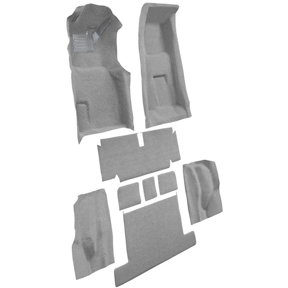 1971-75 Chevrolet Corvette Coupe 4-Speed Complete Molded Carpet Set w/ Heel Pad Loop Silver