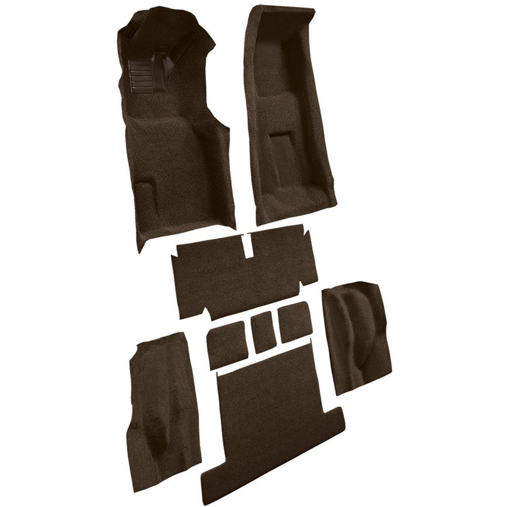 1971-75 Chevrolet Corvette Coupe 4-Speed Complete Molded Carpet Set w/ Heel Pad Loop Dark Brown