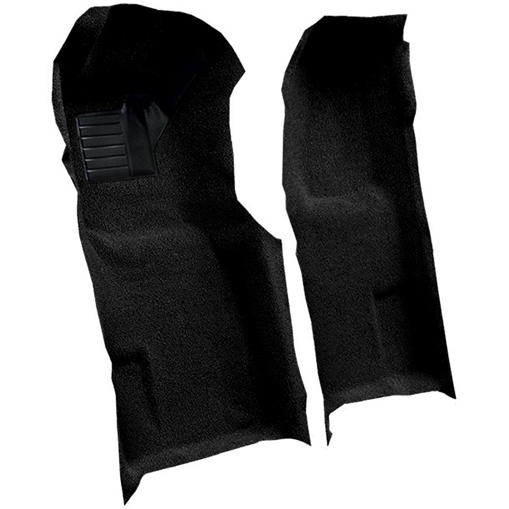 1971-76 Chevrolet Corvette Automatic Front Molded Carpet Set w/ Heel Pad Loop Black