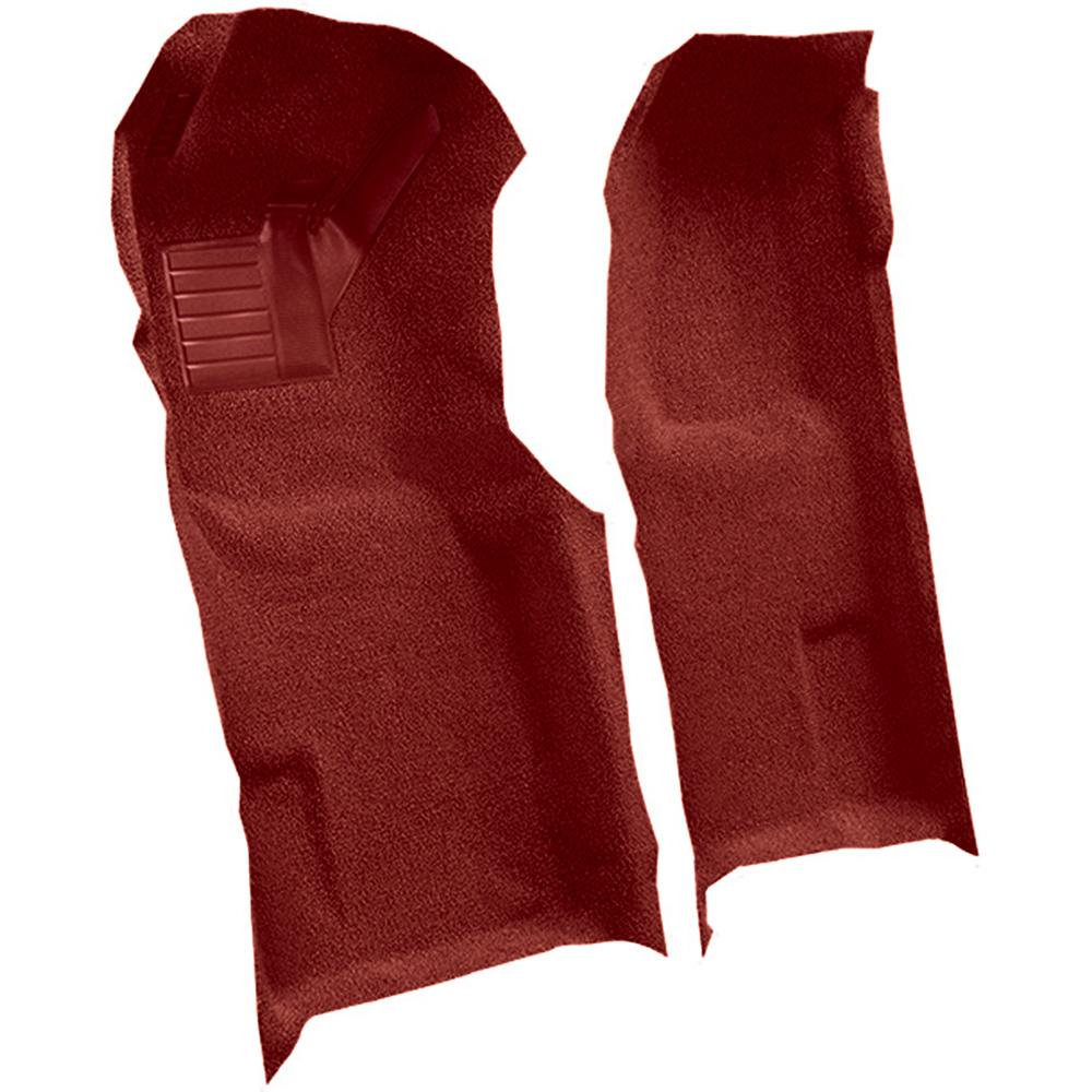 1971-76 Chevrolet Corvette Automatic Front Molded Carpet Set w/ Heel Pad Loop Red