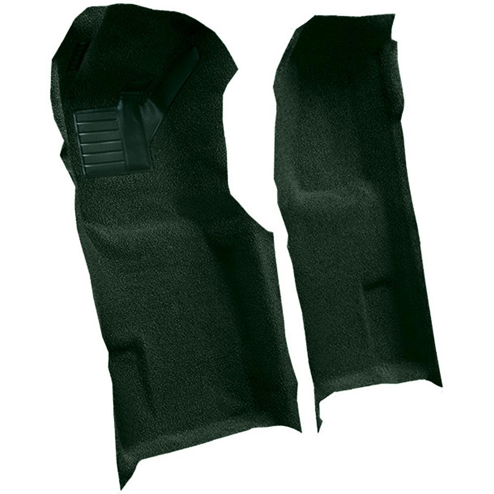 1971-76 Chevrolet Corvette Automatic Front Molded Carpet Set w/ Heel Pad Loop Dark Green