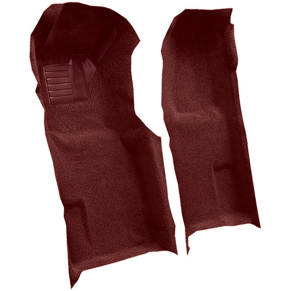 1971-76 Chevrolet Corvette Automatic Front Molded Carpet Set w/ Heel Pad Loop Maroon
