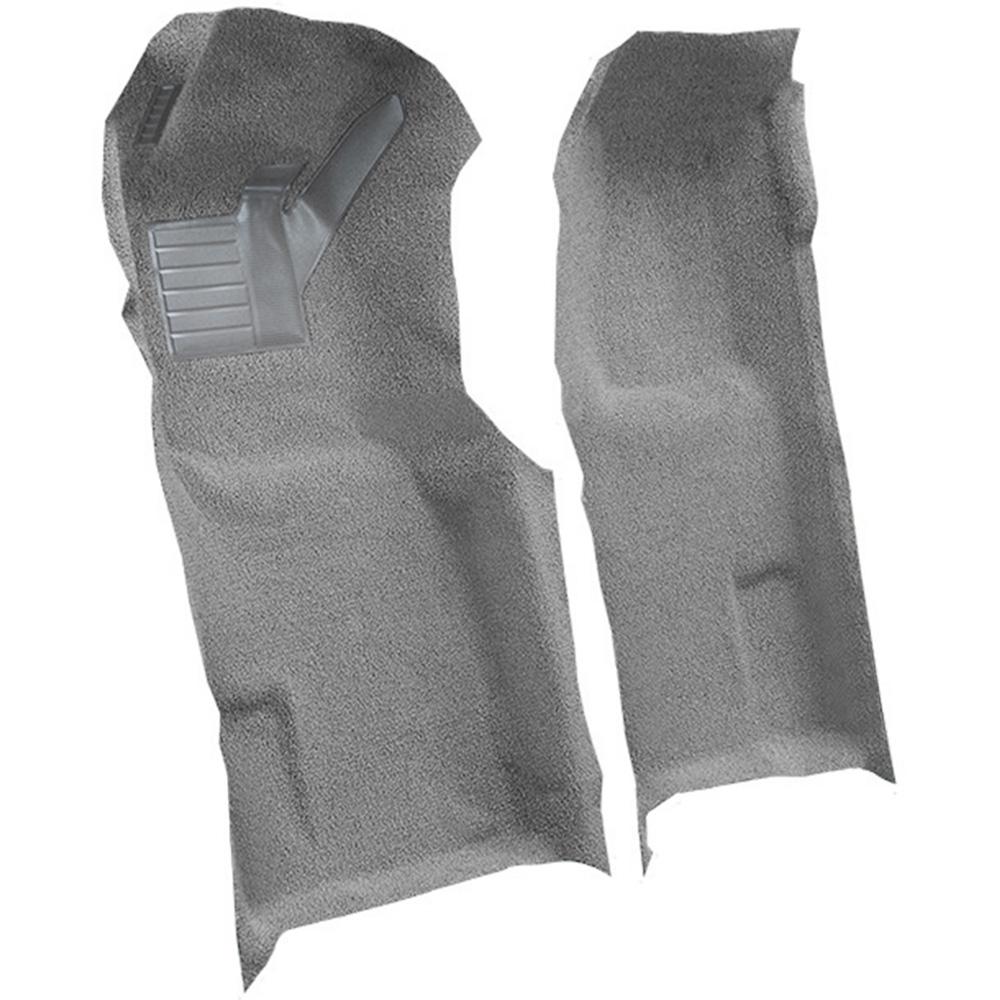 1971-76 Chevrolet Corvette Automatic Front Molded Carpet Set w/ Heel Pad Loop Silver