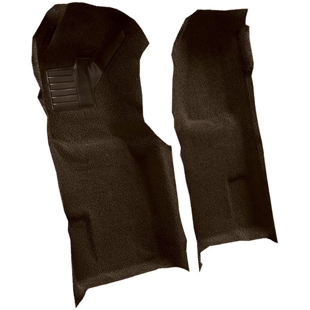 1971-76 Chevrolet Corvette Automatic Front Molded Carpet Set w/ Heel Pad Loop Dark Brown