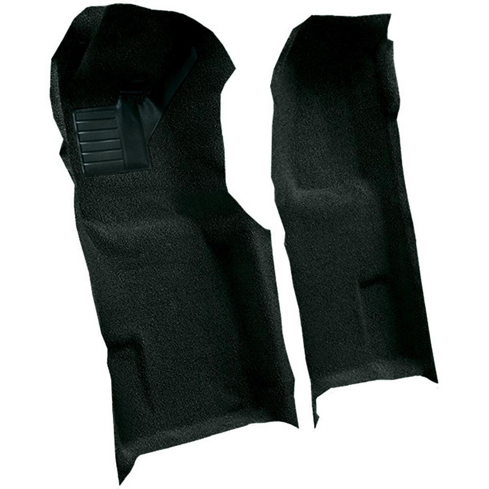 1971-76 Chevrolet Corvette Automatic Front Molded Carpet Set w/ Heel Pad Loop Blue Green