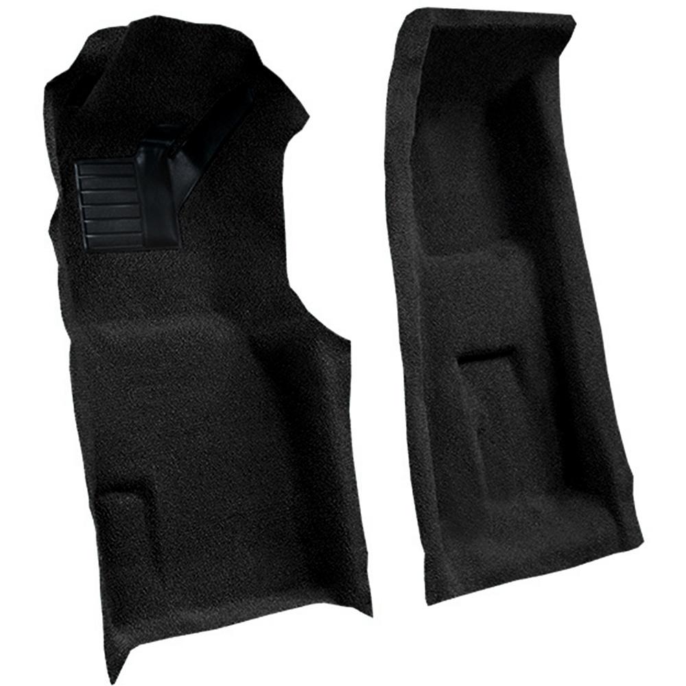1971-75 Chevrolet Corvette 4-Speed Front Molded Carpet Set w/ Heel Pad Loop Black