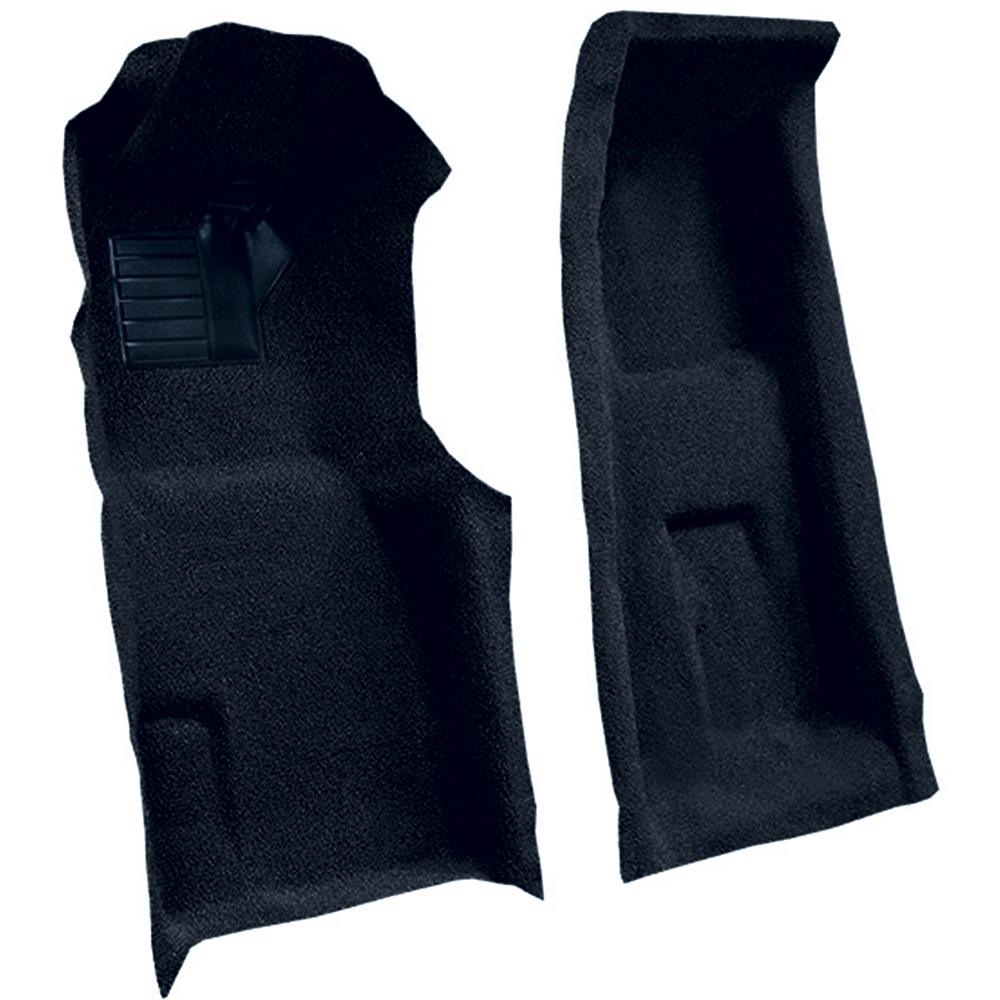1971-75 Chevrolet Corvette 4-Speed Front Molded Carpet Set w/ Heel Pad Loop Dark Blue
