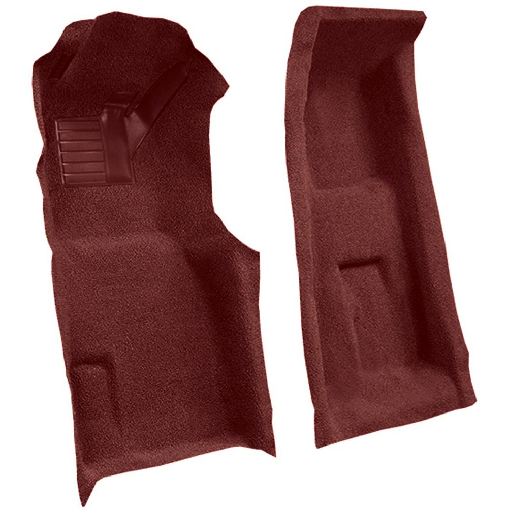 1971-75 Chevrolet Corvette 4-Speed Front Molded Carpet Set w/ Heel Pad Loop Maroon