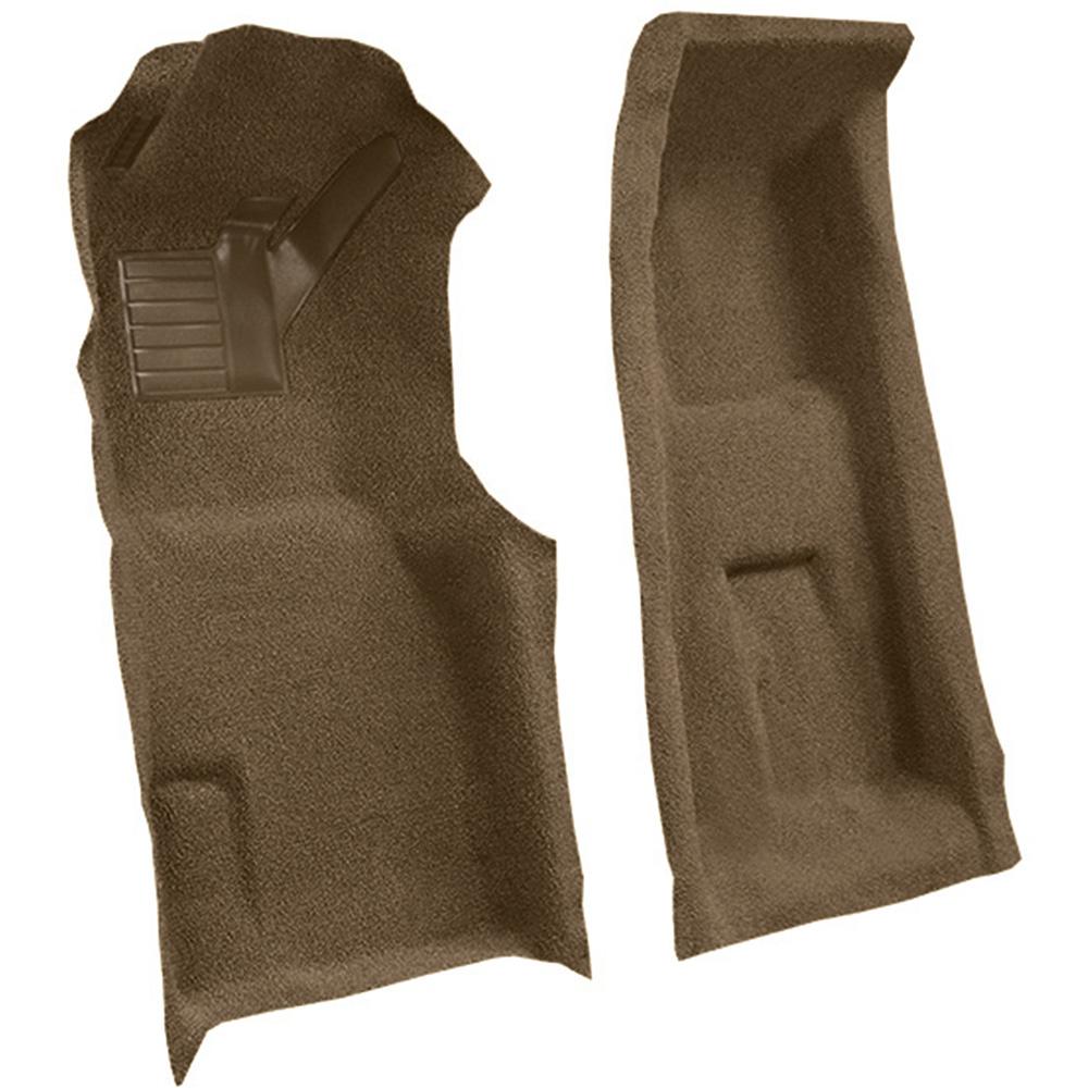 1971-75 Chevrolet Corvette 4-Speed Front Molded Carpet Set w/ Heel Pad Loop Medium Saddle