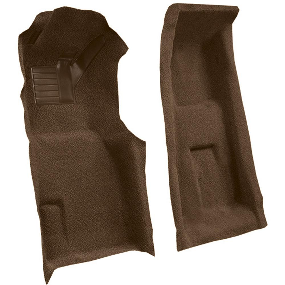 1971-75 Chevrolet Corvette 4-Speed Front Molded Carpet Set w/ Heel Pad Loop Dark Saddle