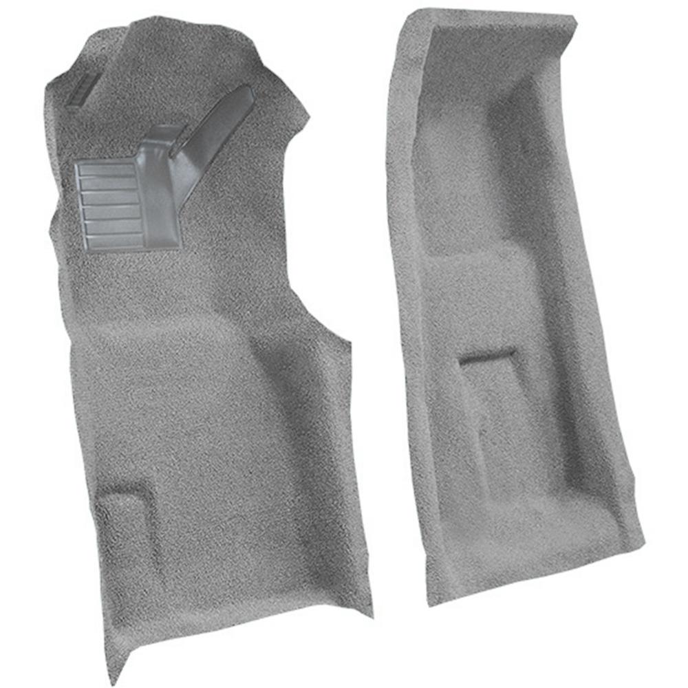 1971-75 Chevrolet Corvette 4-Speed Front Molded Carpet Set w/ Heel Pad Loop Silver
