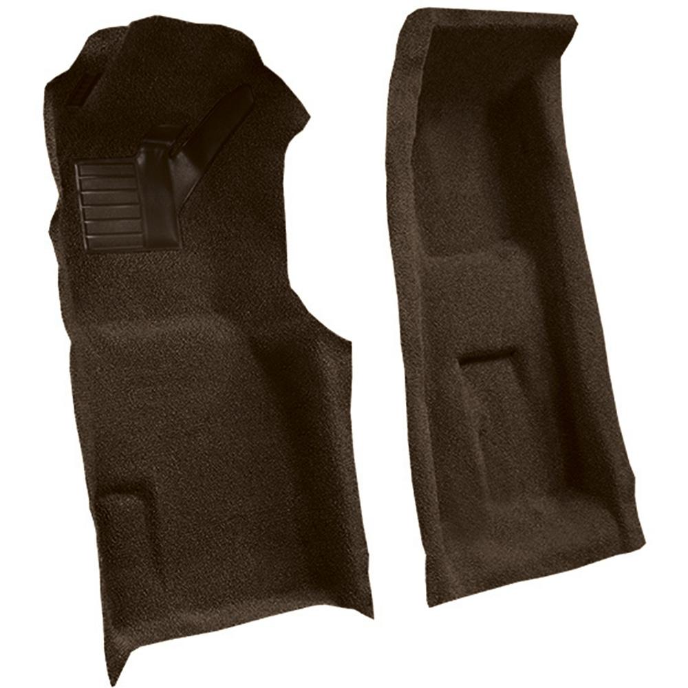 1971-75 Chevrolet Corvette 4-Speed Front Molded Carpet Set w/ Heel Pad Loop Dark Brown
