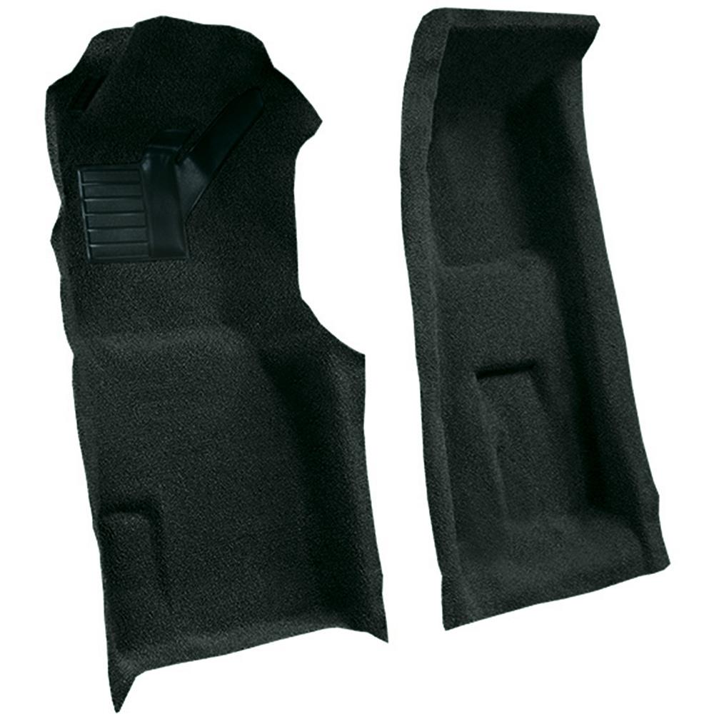 1971-75 Chevrolet Corvette 4-Speed Front Molded Carpet Set w/ Heel Pad Loop Blue Green