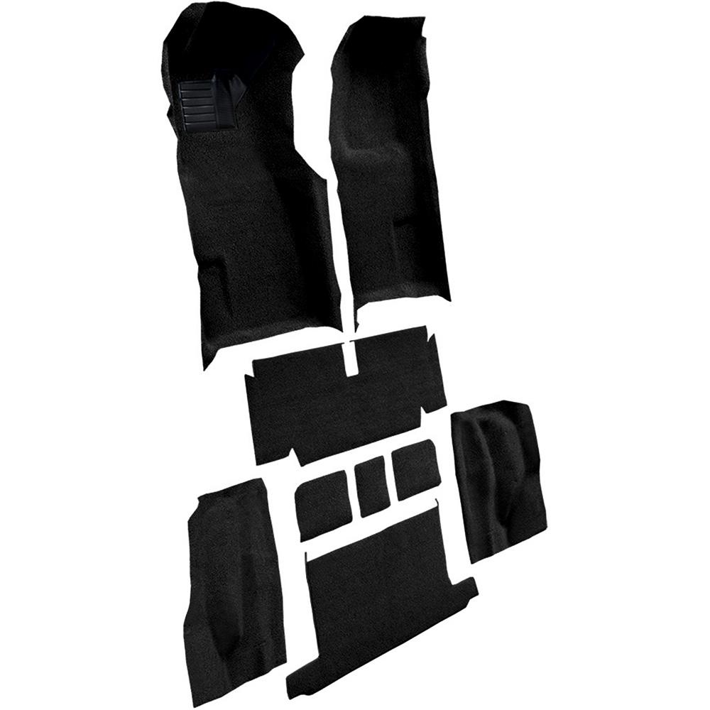 1971-72 Chevrolet Corvette Roadster Automatic Complete Molded Carpet Set w/ Heel Pad Loop Black