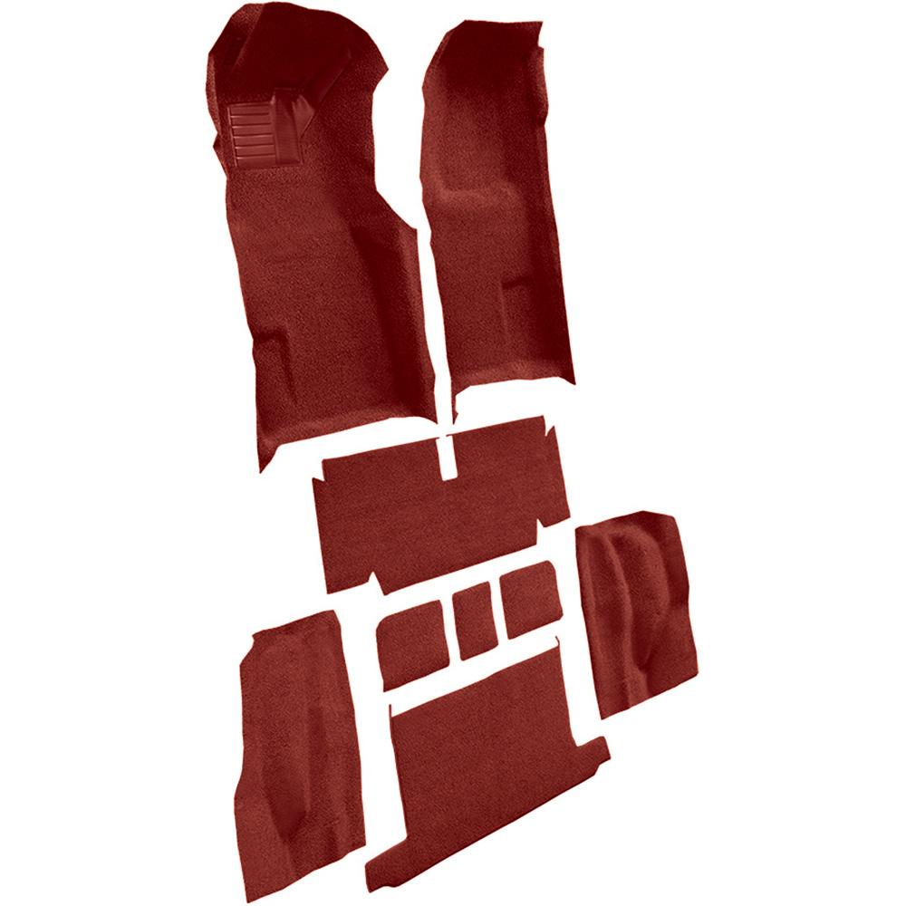 1971-72 Chevrolet Corvette Roadster Automatic Complete Molded Carpet Set w/ Heel Pad Loop Red