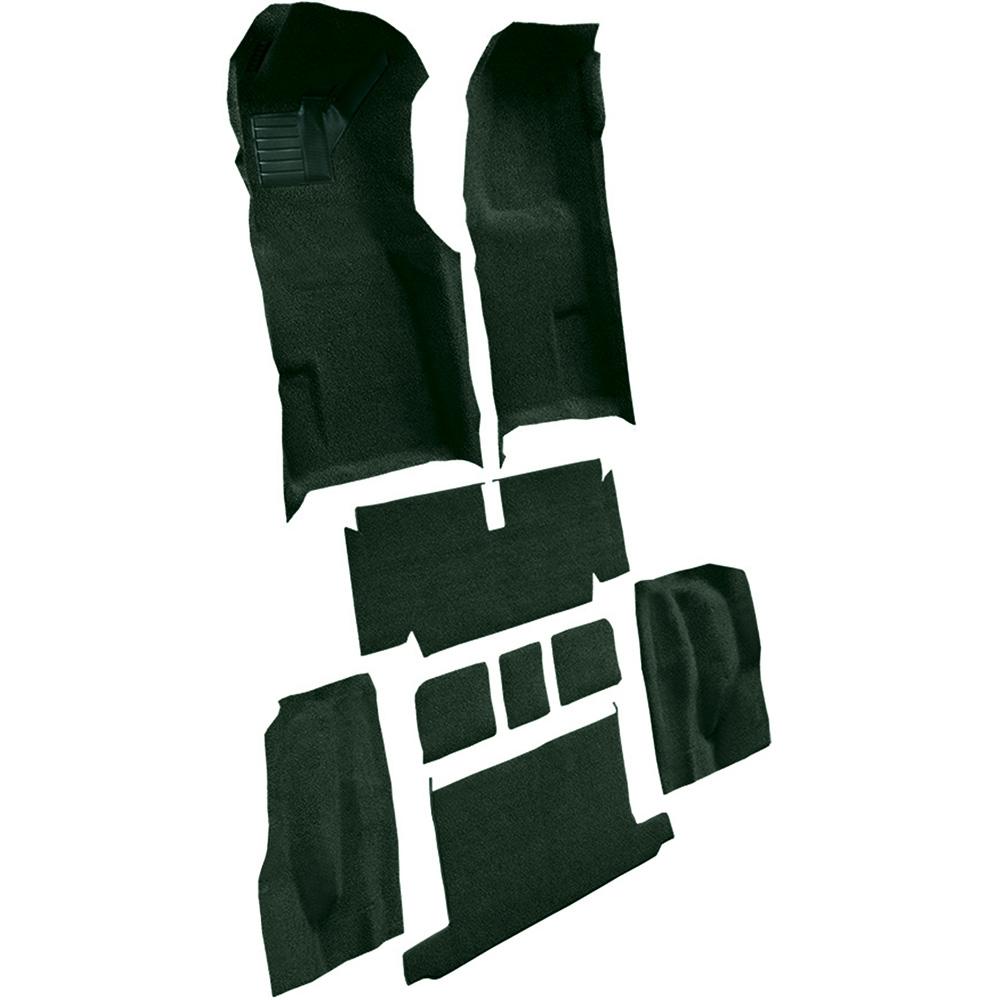 1971-72 Chevrolet Corvette Roadster Automatic Complete Molded Carpet Set w/ Heel Pad Loop Dark Green