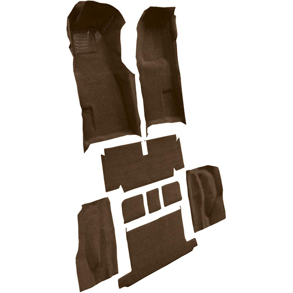 1971-72 Chevrolet Corvette Roadster Automatic Complete Molded Carpet Set w/ Heel Pad Loop Dark Saddle