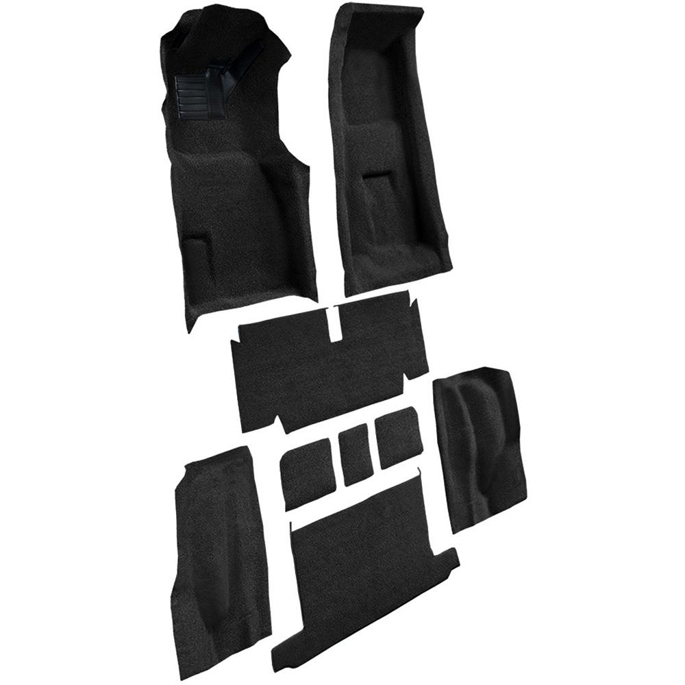 1971-72 Chevrolet Corvette Roadster 4-Speed Complete Molded Carpet Set w/ Heel Pad Loop Black