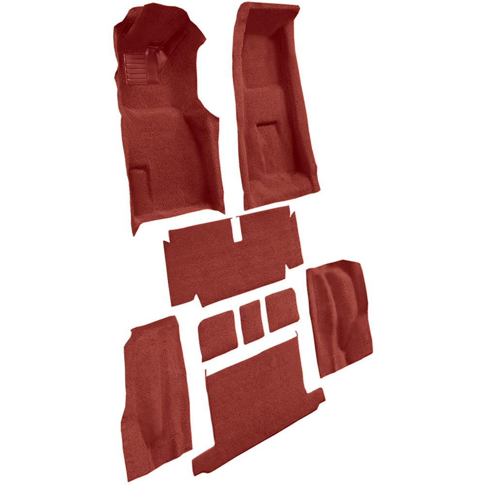 1971-72 Chevrolet Corvette Roadster 4-Speed Complete Molded Carpet Set w/ Heel Pad Loop Red
