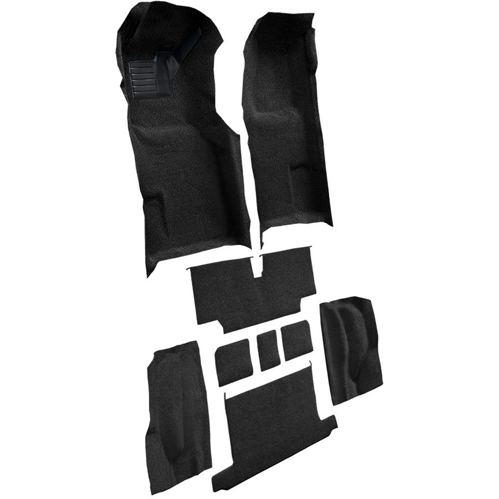1973-75 Chevrolet Corvette Roadster Automatic Complete Molded Carpet Set w/ Heel Pad Loop Black
