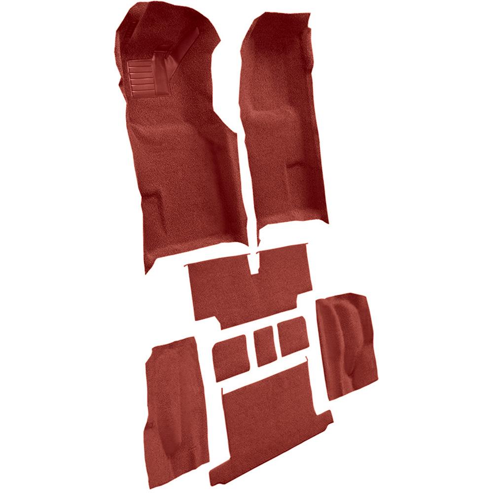 1973-75 Chevrolet Corvette Roadster Automatic Complete Molded Carpet Set w/ Heel Pad Loop Red
