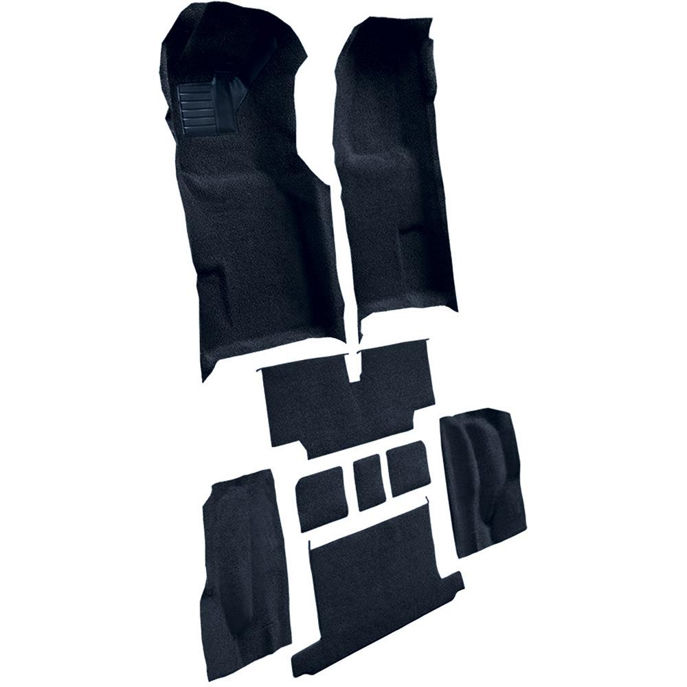 1973-75 Chevrolet Corvette Roadster Automatic Complete Molded Carpet Set w/ Heel Pad Loop Dark Blue
