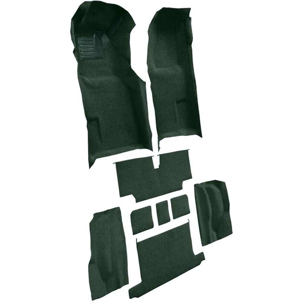 1973-75 Chevrolet Corvette Roadster Automatic Complete Molded Carpet Set w/ Heel Pad Loop Dark Green