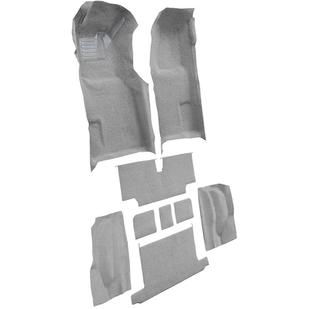 1973-75 Chevrolet Corvette Roadster Automatic Complete Molded Carpet Set w/ Heel Pad Loop Silver