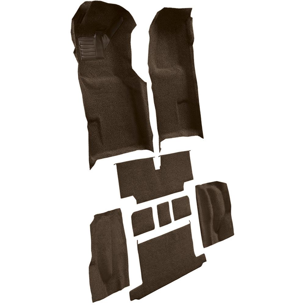 1973-75 Chevrolet Corvette Roadster Automatic Complete Molded Carpet Set w/ Heel Pad Loop Dark Brown
