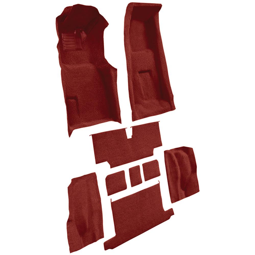 1973-75 Chevrolet Corvette Roadster 4-Speed Complete Molded Carpet Set w/ Heel Pad Loop Red