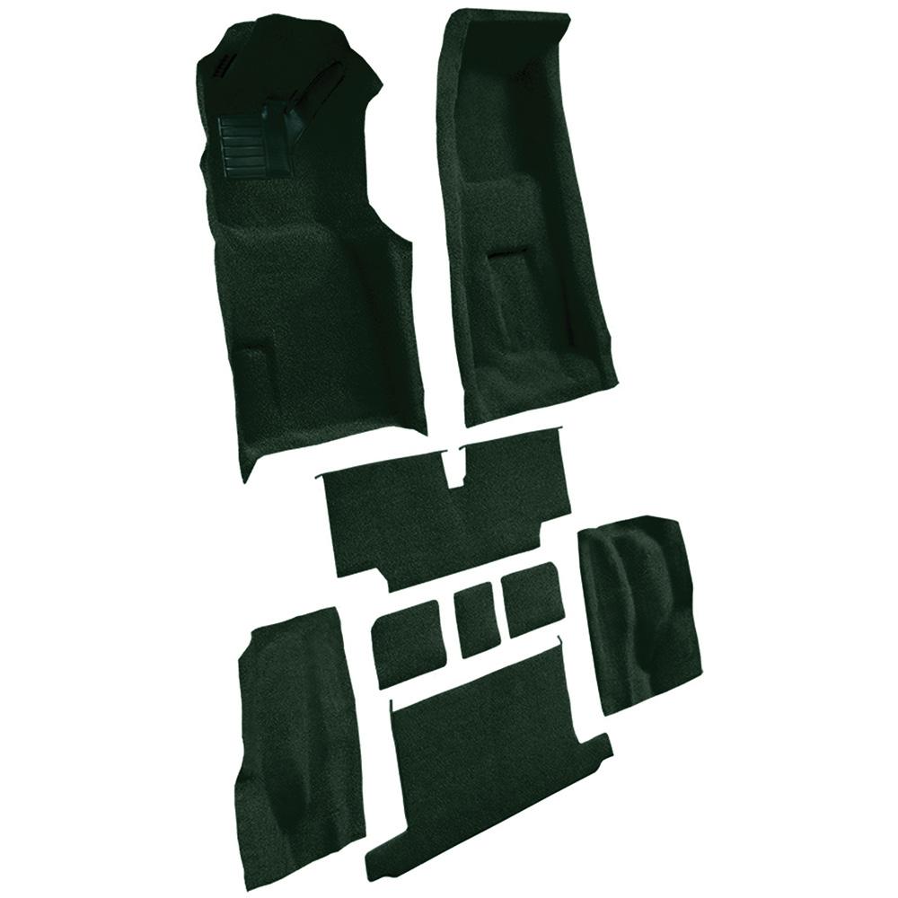 1973-75 Chevrolet Corvette Roadster 4-Speed Complete Molded Carpet Set w/ Heel Pad Loop Dark Green